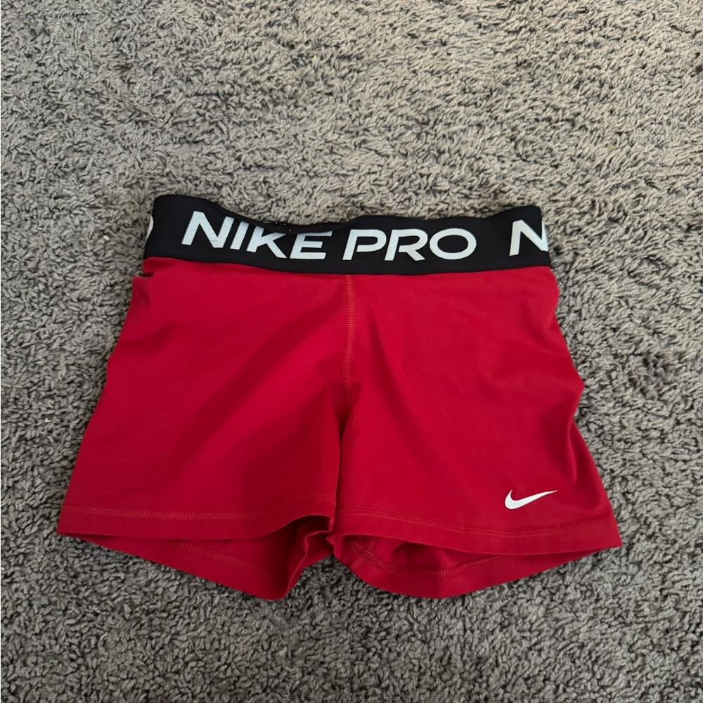Nike Red and Black Athletic Shorts